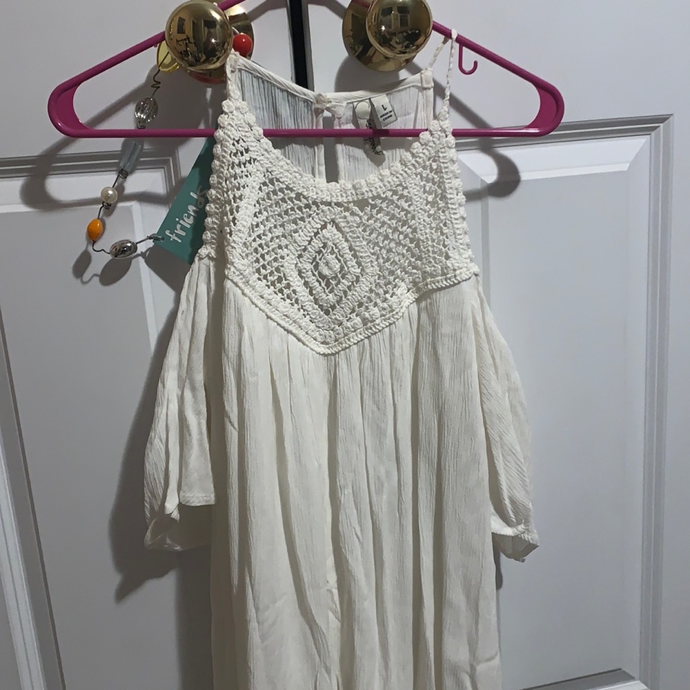 Off the shoulder lace detailed dress